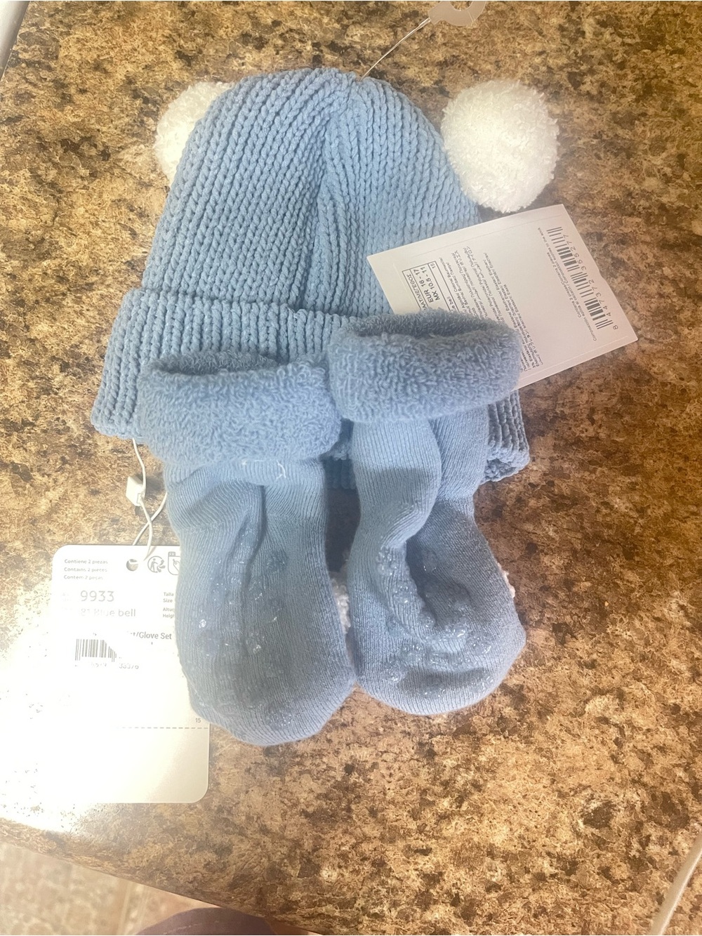 Mayoral Blue Knit Bear Hat and Booties Set - Picture 3 of 4